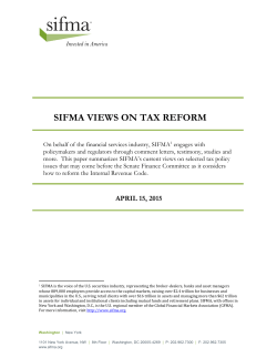 SIFMA Tax Position Paper