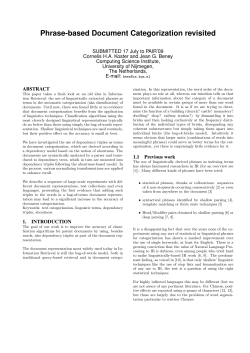 Phrase-based Document Categorization revisited