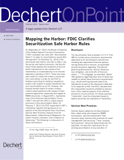Mapping the Harbor: FDIC Clarifies Securitization
