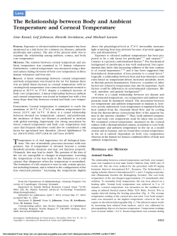 The Relationship between Body and Ambient Temperature and