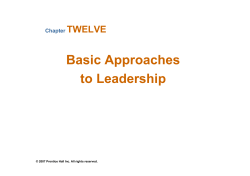 Basic Approaches to Leadership