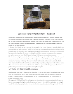 Lemonade Stand in the Shark Tank