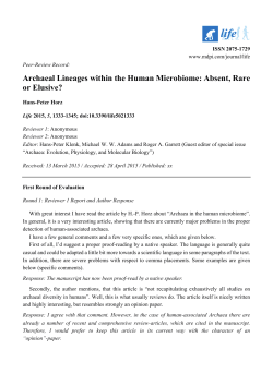 Archaeal Lineages within the Human Microbiome: Absent, Rare or
