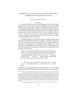 a market analysis of race-conscious university admissions for