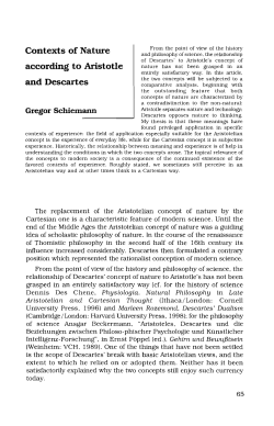 Contexts of Nature according to AristotIe and Descartes