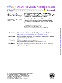 Defined by Monoclonal Antibodies Blood Plasma: Complex