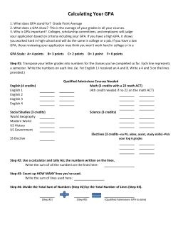 Calculating Your GPA