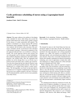 Cyclic preference scheduling of nurses using a Lagrangian