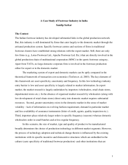 1 A Case Study of Footwear Industry in India Sandip Sarkar The