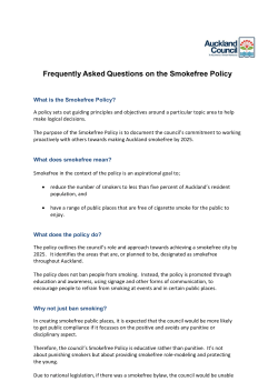 Smokefree Policy - Auckland Council