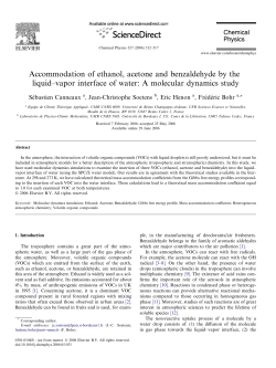 Accommodation of ethanol, acetone and benzaldehyde by the liquid