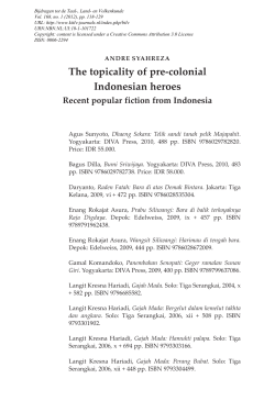 The topicality of pre-colonial Indonesian heroes