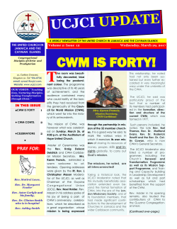cwm is forty! - United Church in Jamaica and the Cayman Islands