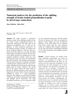 Numerical analyses for the prediction of the splitting strength of