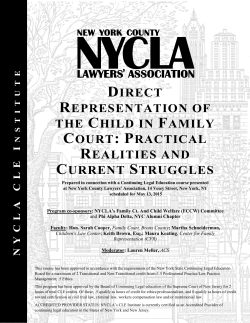 direct representation of the child in family court: practical realities