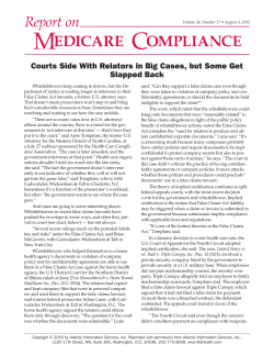 Courts Side With Relators in Big Cases, but Some Get