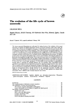 The evolution of the life cycle of brown seaweeds