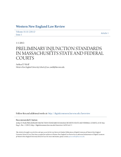 preliminary injunction standards in massachusetts state and federal