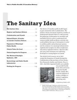 The Sanitary Idea - Canadian Public Health Association
