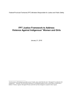 (FPT) Justice Framework to Address Violence Against Indigenous