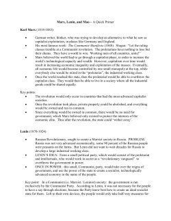 Marx, Lenin, and Mao – A Quick Primer