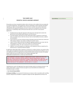 time warner cable residential services subscriber agreement