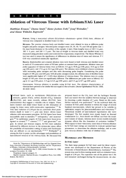 Ablation of vitreous tissue with erbium:YAG laser.
