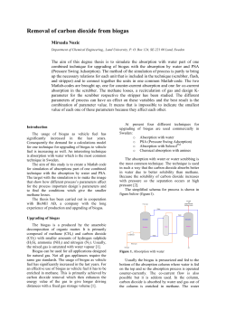 Separation of carbon dioxide from biogas
