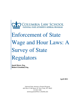 Enforcement of State Wage and Hour Laws: A Survey