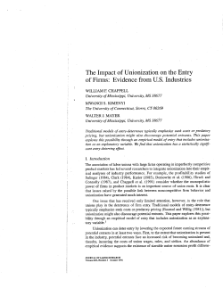 The Impact of Unionization on the Entry of Firms
