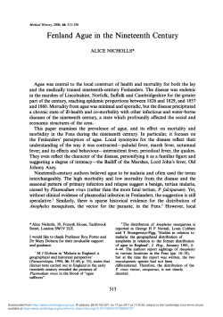 Fenland Ague in the Nineteenth Century