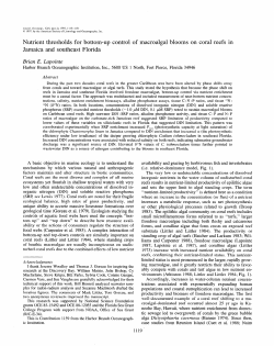 Nutrient thresholds for bottom-up control of macroalgal blooms on