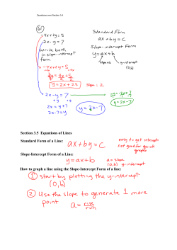 Section 3.5 Equations of Lines Standard Form of a Line
