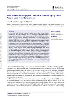 Race and the Housing Cycle: Differences in Home