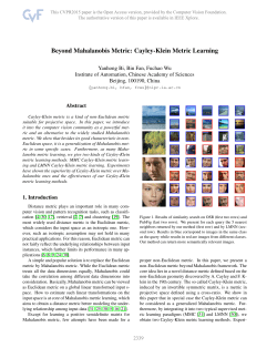 Beyond Mahalanobis Metric: Cayley