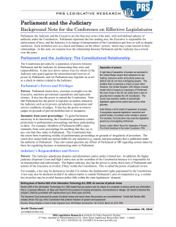Parliament and the Judiciary
