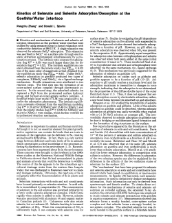 Kinetics of Selenate and Selenite Adsorption/Desorption at the