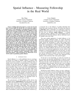 Spatial Influence - Measuring Followship in the Real World