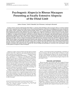 Psychogenic Alopecia in Rhesus Macaques Presenting as Focally