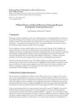 political parties and special measures, including electoral quotas