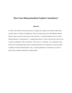 Does Four-Dimensionalism Explain Coincidence?