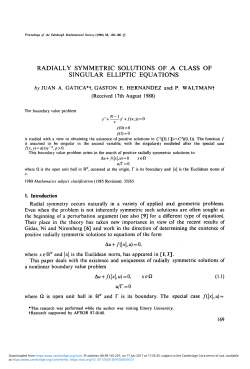 Radially symmetric solutions of a class of singular elliptic equations