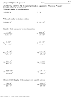 3GR8WK2-HMWK #2 - Scientific Notation Equations