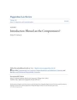Introduction: Blessed are the Compromisers?