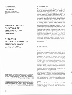 photocatalysed reactions of benzhydrol on zinc oxide