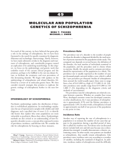 molecular and population genetics of schizophrenia