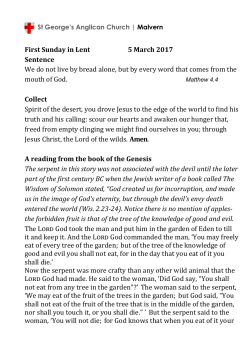 First Sunday in Lent 5 March 2017 Sentence We do