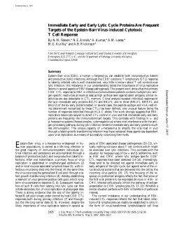 Immediate Early and Early Lytic Cycle Proteins Are Frequent