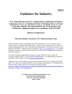 GFI #213 - New Animal Drugs and New Animal Drug Combination