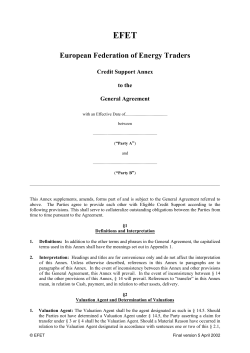 EFET Credit Support Annex